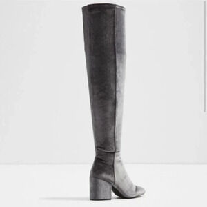 Aldo velvety over the knee grey boot